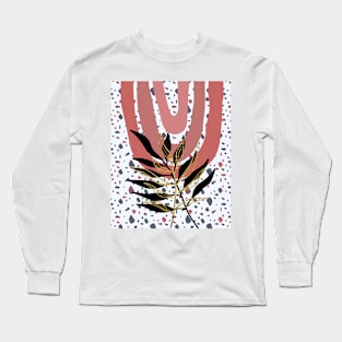 Abstract Shapes and Florals - Terrazzo - Pink, Blue, and Gold Long Sleeve T-Shirt